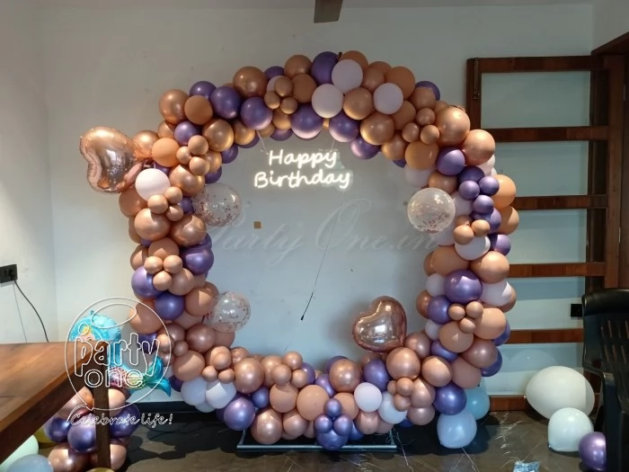 birthday Pastel Purple Brown Ring Decor